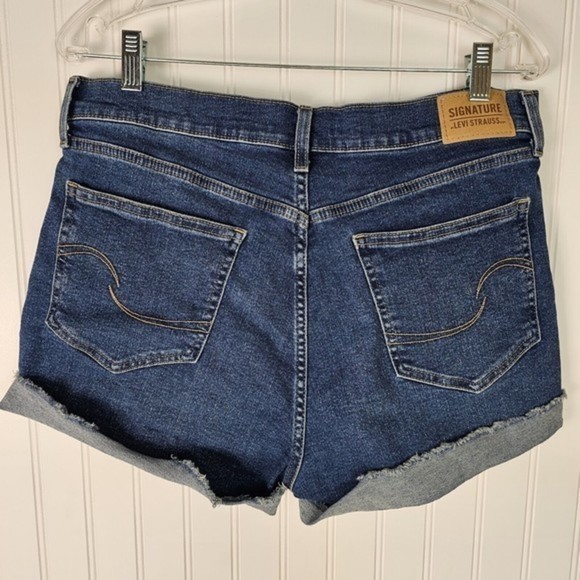 Levi's Signature Strauss Blue Jeans Shorts Women's Size 16 High Rise Heritage - Picture 2 of 13